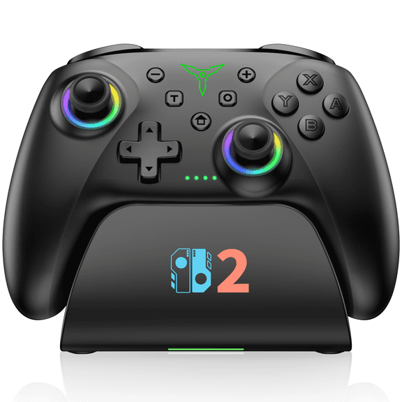 Switch 2 Controller,ESYWEN Switch 2 Pro Controller for Switch/OLED/Lite with Charging Dock, Hall Effect Joysticks & Triggers, Turbo, Macro
