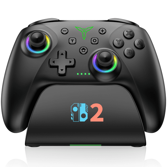 Switch 2 Controller,ESYWEN Switch 2 Pro Controller for Nintendo Switch/OLED/Lite with Charging Dock, Hall Effect Joysticks & Triggers, Turbo, Macro