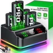 ESYWEN Xbox Controller Battery Pack,4 X 4800mWh Xbox Rechargeable Batteries for Xbox Series X/S/Xbox One/S/X/Elite
