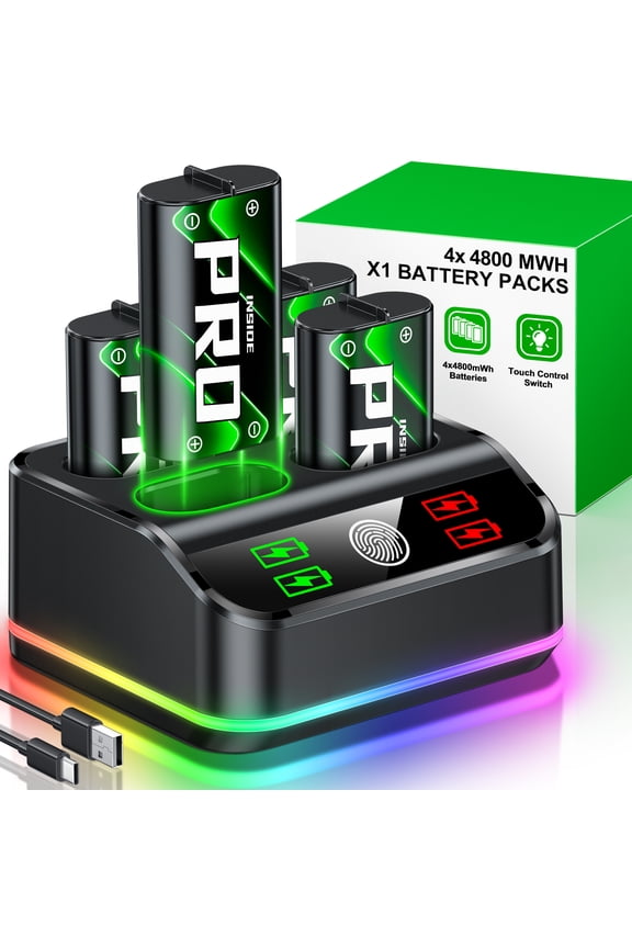 Xbox Controller Battery Pack,4 X 4800mWh Xbox Rechargeable Batteries for Xbox Series X/S/Xbox One/S/X/Elite