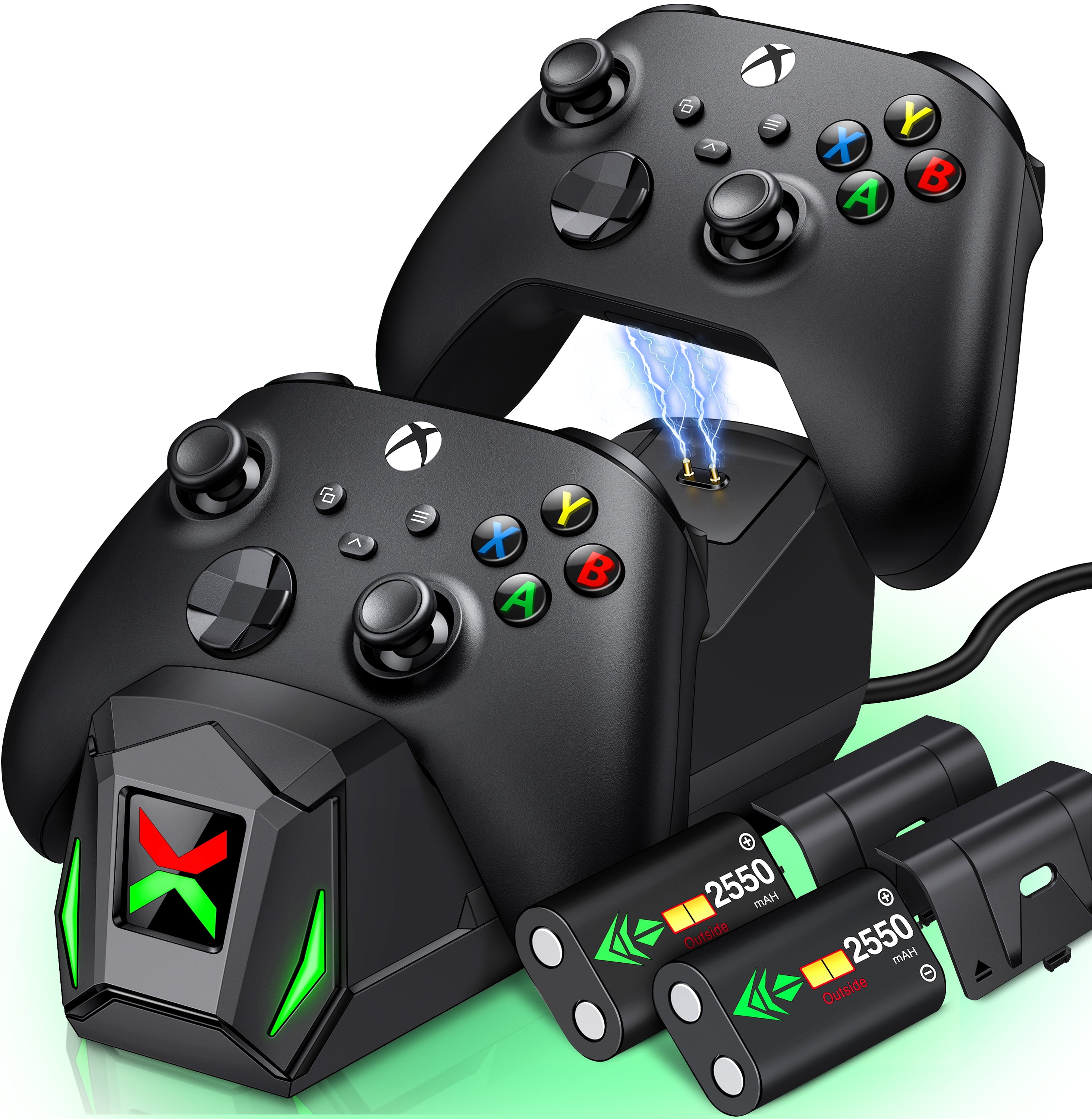 ESYWEN Xbox Controller Charger Station with 2x2550mAh Rechargeable