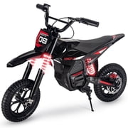 DuoDian Electric Dirt Bike for kids,850W Peak Motor 15.5MPH Top Speed, 6.8Miles Range 36V 4Ah Battery, 12*2.75 Inch Inflatable Tires, Rear Disc Brake For Road age 3-10,Black