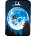 thumbnail image 1 of Silver Buffalo ET The Extra-Terrestrial Moon Bike Movie Poster 45" x 60" Fleece Throw, Soft and Cozy Blanket, 180 GSM, 1 of 6