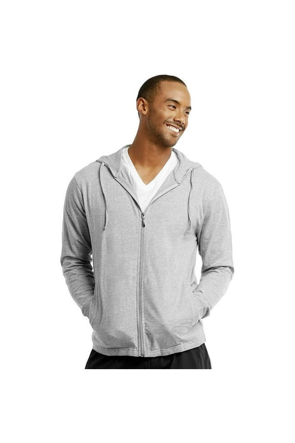 Hoodie Jacket - Men's Cotton Lightweight Zip Up Hoodie Jacket 3XL, Heather Gray
