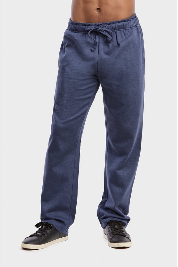 Men's Lightweight Open Bottom Fleece Lounge Sweatpants w/Side Pockets