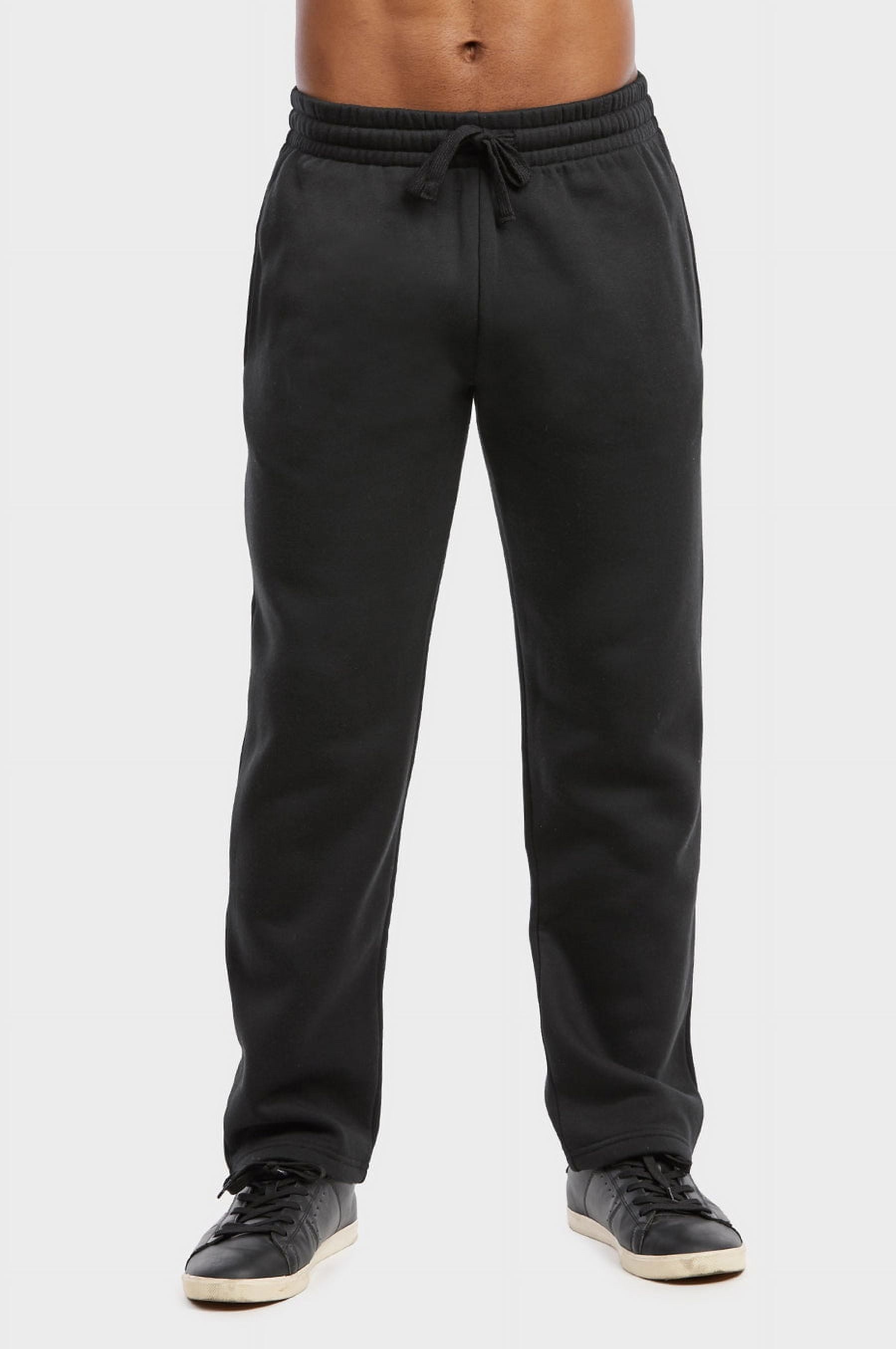 ET TU Men's Lightweight Open Bottom Fleece Lounge Sweatpants w/Side