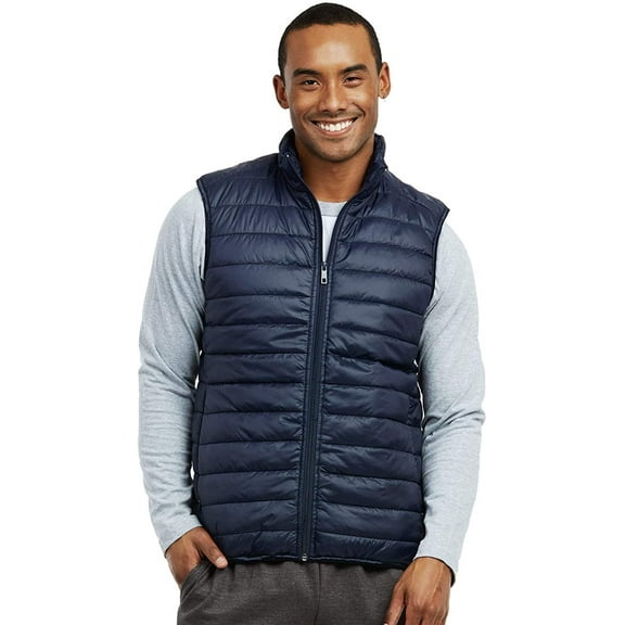 ET TU Men's Lightweight Puffer Vest L, Navy