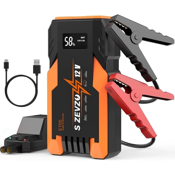 ET05 Jump Starter 3000A Portable Car Jump Starter Battery Pack (7.2L Gas/ 5.5L Diesel), 51.8Wh 12V Jump Box with USB Ports, LCD Display and 3 Modes Flashlight