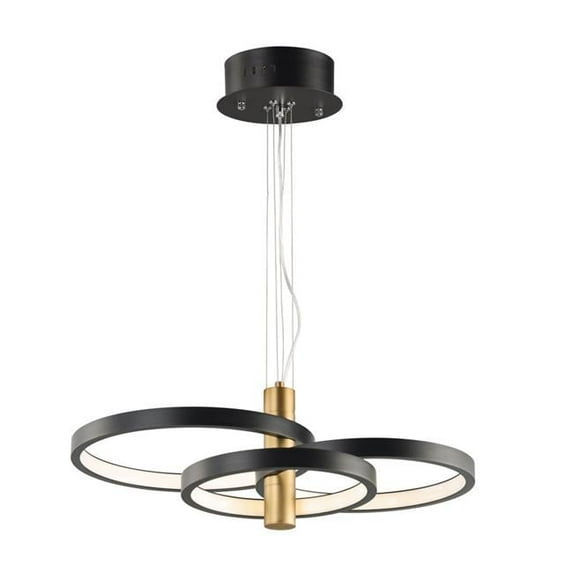 ET2 E24326-BKGLD 11.5 in. Hoopla LED Pendant Ceiling Light, Black & Gold