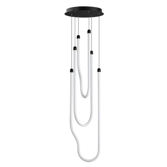 ET2 E24983-BK 13 in. Soleil Multi LED Light Pendant - Black