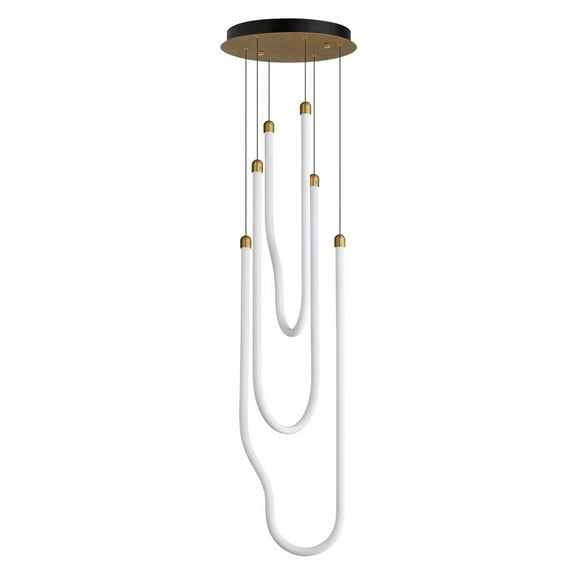 ET2 E24983-NAB 13 in. Soleil Multi LED Light Pendant - Natural Aged Brass