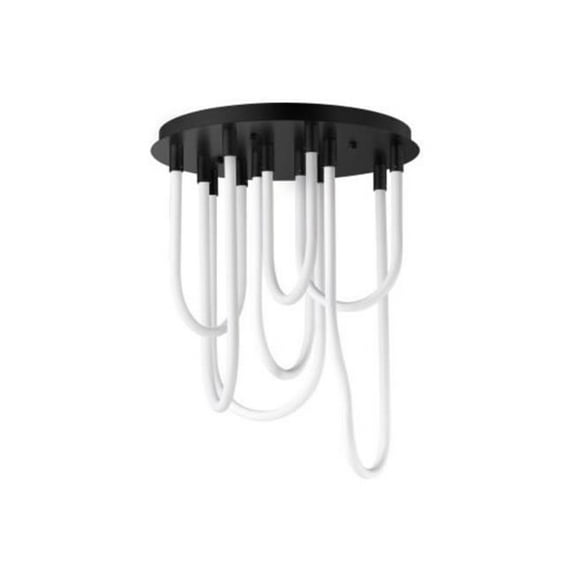 ET2 E24987-BK 20 in. Soleil LED Flush Mount Chandelier - Black