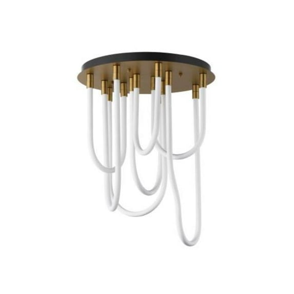 ET2 E24987-NAB 20 in. Soleil LED Flush Mount Chandelier - Natural Aged Brass