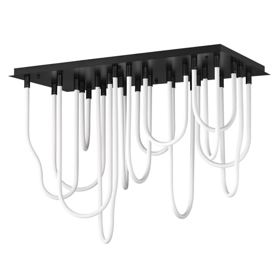 ET2 E24989-BK 42 in. Soleil LED Flush Mount Chandelier - Black