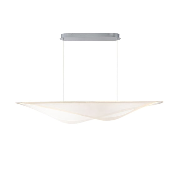 ET2 E24716-144PC 59 in. Manta Clear Ribbed LED Linear Pendant - Polished Chrome
