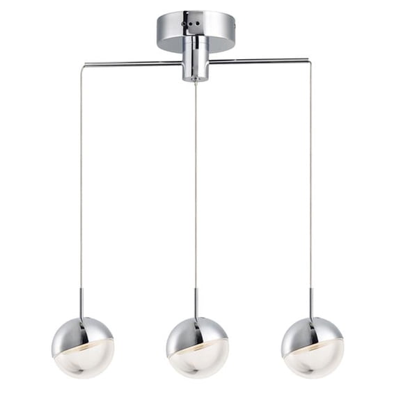 ET2 E20323-83PC Spot 3-Light Pendant Ceiling Light, Polished Chrome