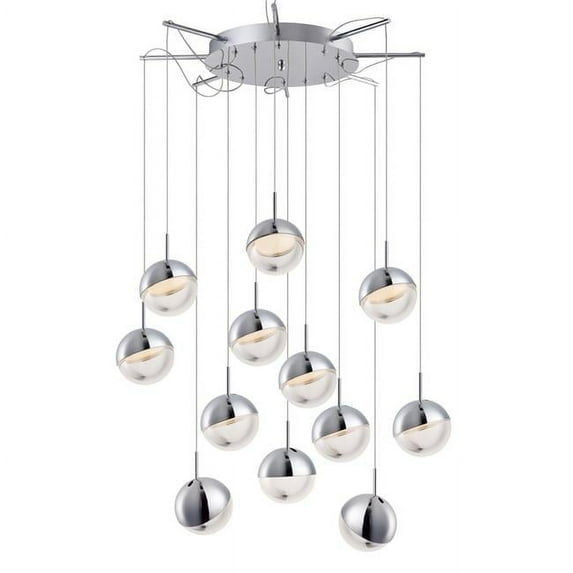 ET2 E20328-83PC Spot 12-Light Pendant Ceiling Light, Polished Chrome
