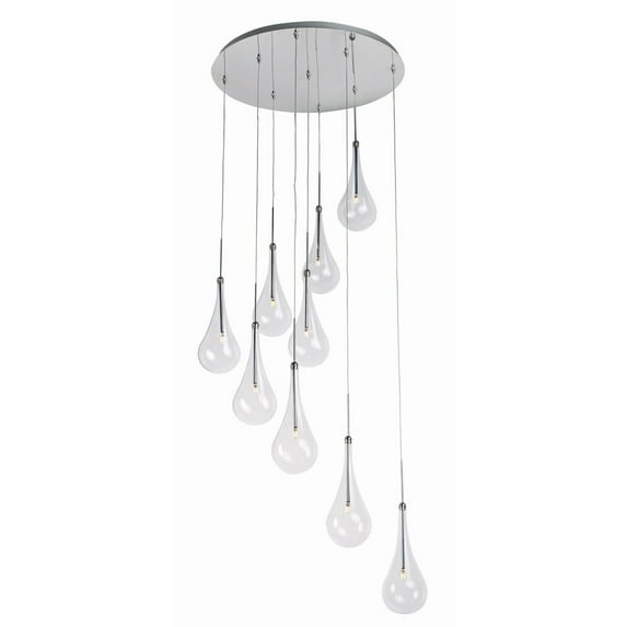 ET2 E20515-18PC Larmes LED Polished Chrome Single Pendant Ceiling Light - 22 in.