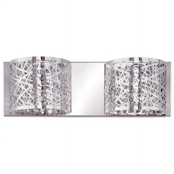 ET2 E21315-10PC Inca 2 Light 16 in. Polished Chrome Bath Light Wall Light in Without Bulb, Clear & White, 4.25 in.