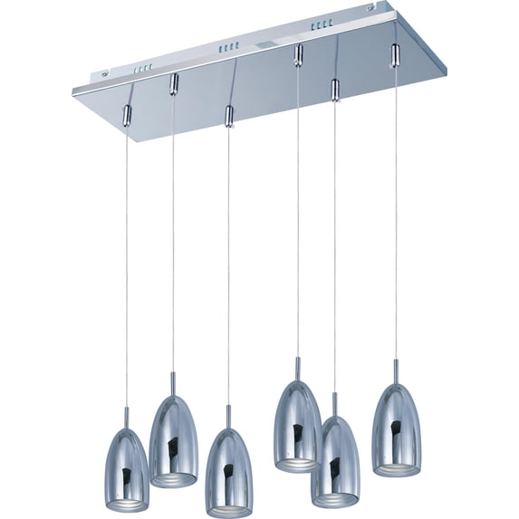 ET2 E22246-PC Polished Chrome Bullet 6 Light LED Foyer Pendant