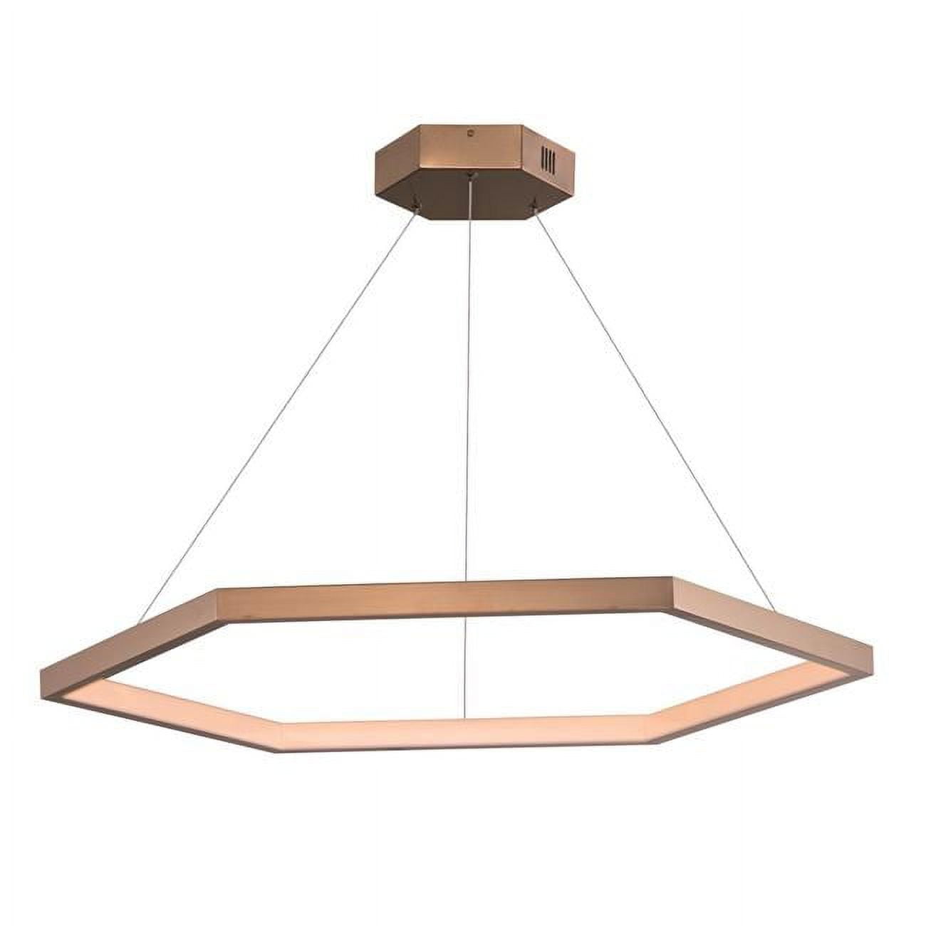 ET2 E22285-BCN 40 in. Hex LED Suspension Pendant Ceiling Light, Brushed Champagne