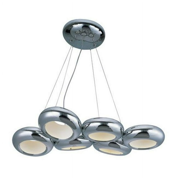 ET2 E22596-PC Polished Chrome Donuts 6 Light LED Chandelier