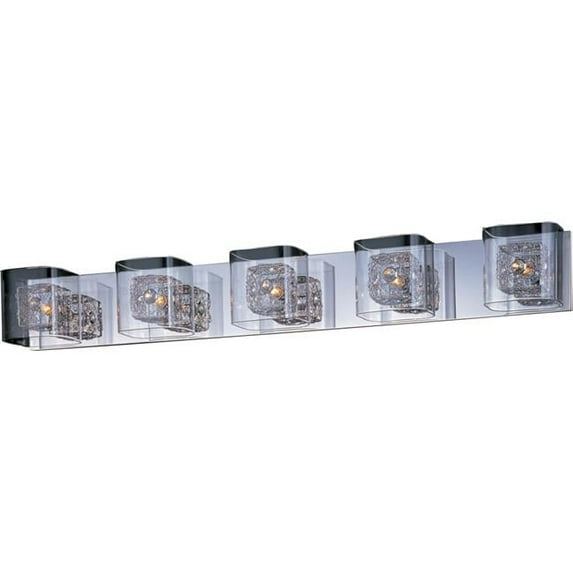 ET2 E22835-18SVPC Gem 5 Light Polished Chrome Vanity Wall Light