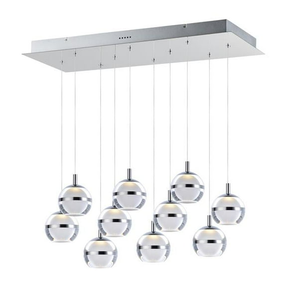 ET2 E24599-93PC Swank LED 10-Light Linear Pendant, Polished Chrome