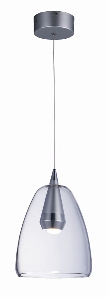 Sven 8" Polished Chrome and Glass LED Pendant Light