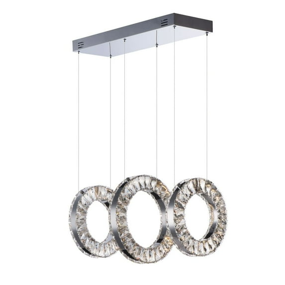 ET2 E30563-20PC 12 in. Charm LED Linear Pendant Ceiling Light, Polished Chrome