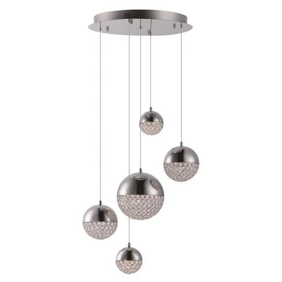 ET2 E31227-20PC 20 in. Eclipse LED Multi-Light Pendant Ceiling Light, Polished Chrome
