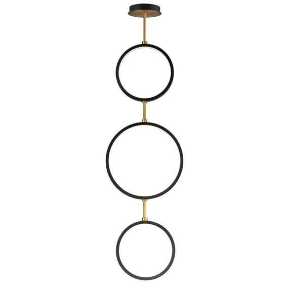 ET2 E24321-BKGLD Hoopla Multi-Light Pendant in Black & Gold