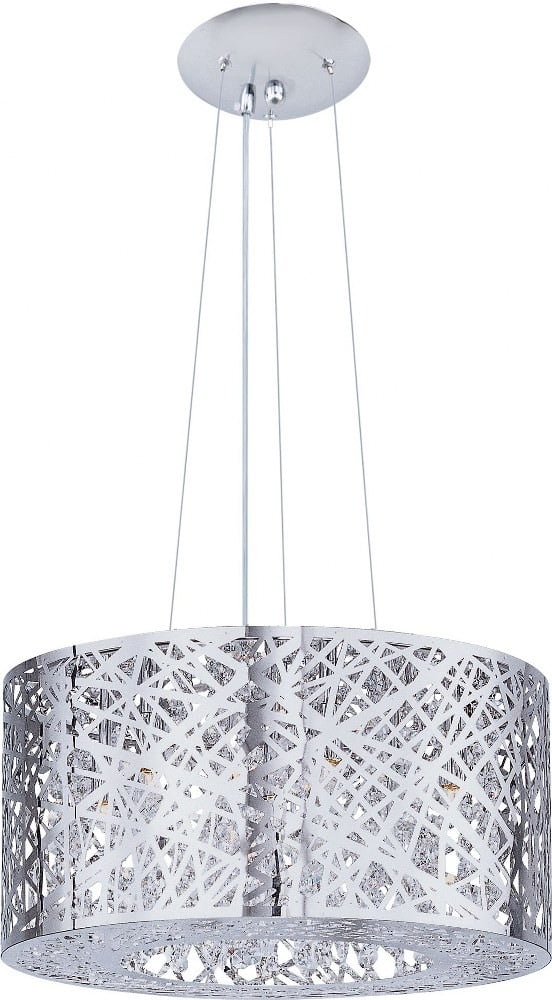 Inca 15.75-Inch Polished Chrome Glass LED Pendant Light
