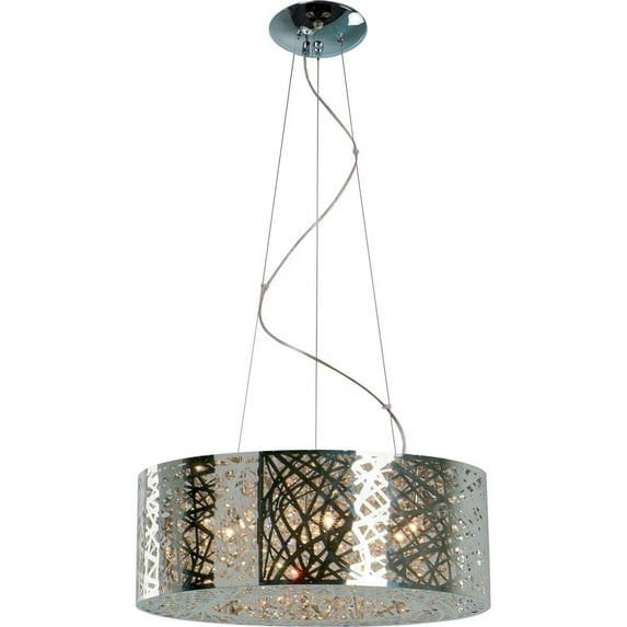 E21308-10PC/BUL ET2 Lighting Inca-9 Light Pendant in Contemporary style-23.5 Inches wide by 10 inches high-Polished Chrome Finish-LED Lamping Type