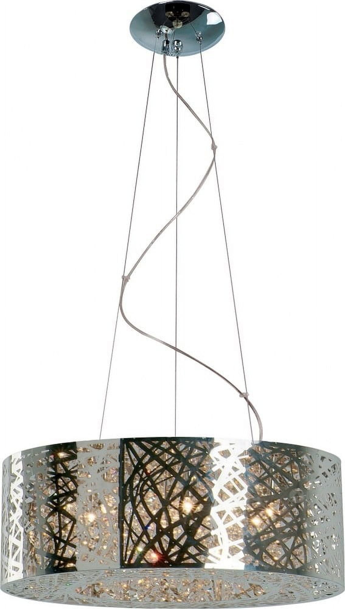 Inca Mini 9-Light LED Polished Chrome Drum Pendant with Crystal Accents