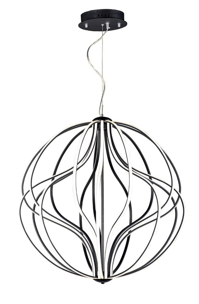 Black Aluminum LED Pendant Light with Adjustable Height