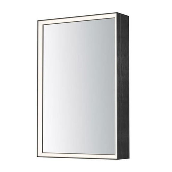 ET2 Lighting E42065-BBK Bevel 24 x 36 in. LED Mirror Medicine Cabinet - Brushed Black