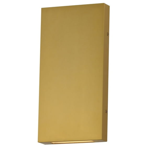 E23215-NAB ET2 Lighting Brik - 16W 2 LED Outdoor Wall Mount-14 Inches Tall and 7 Inches Wide-Natural Aged Brass Finish