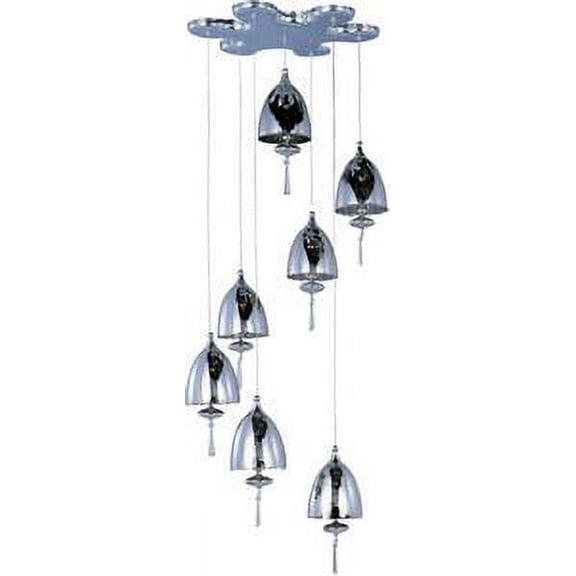ET2 Lighting - Chute - Seven Light Pendant-Polished Chrome Finish-Mirror Chrome