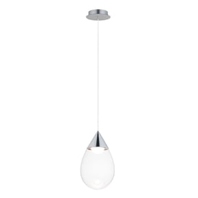 E21562-18PC-ET2 Lighting-Dewdrop - 10W 1 LED Large Pendant-13.75 Inches Tall and 7.75 Inches Wide-Polished Chrome Finish-Clear Glass Color