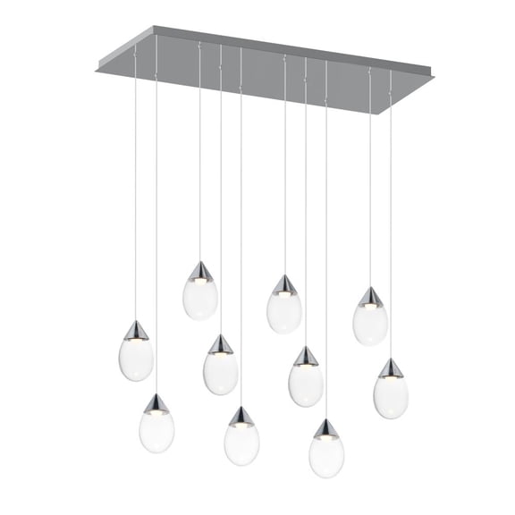 E21566-18PC-ET2 Lighting-Dewdrop - 80W 10 LED Linear Pendant-6.75 Inches Tall and 12.75 Inches Wide-Polished Chrome Finish-Clear Glass Color