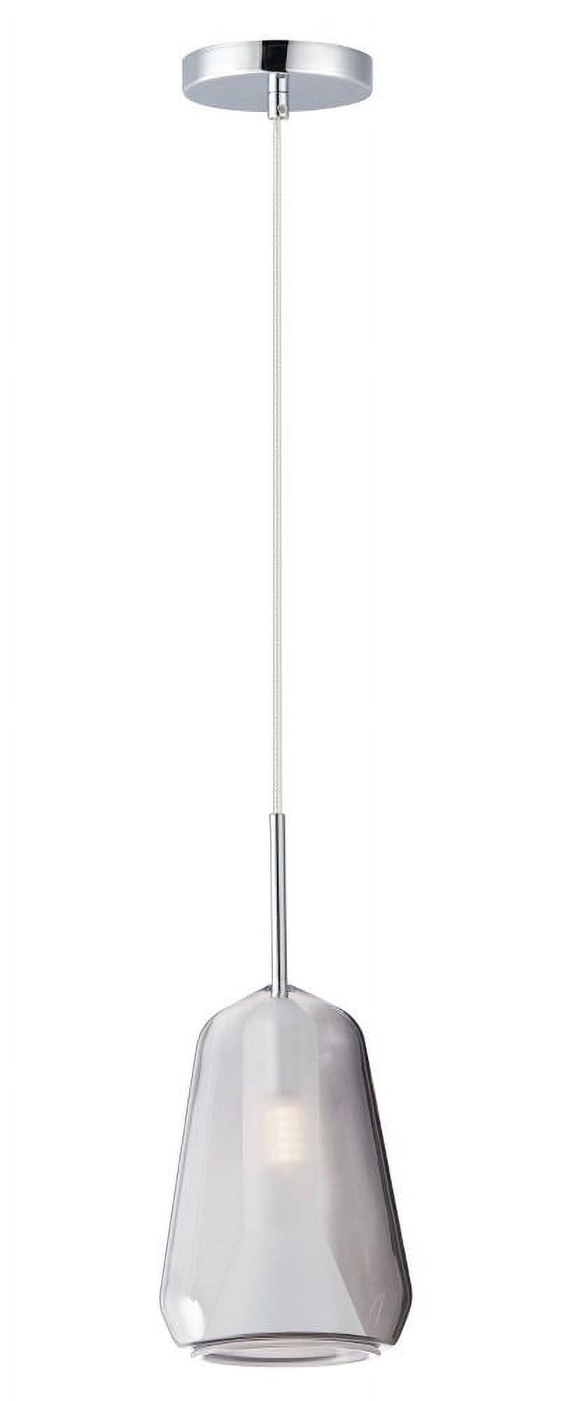 Polished Chrome Smoke Glass LED Pendant Light