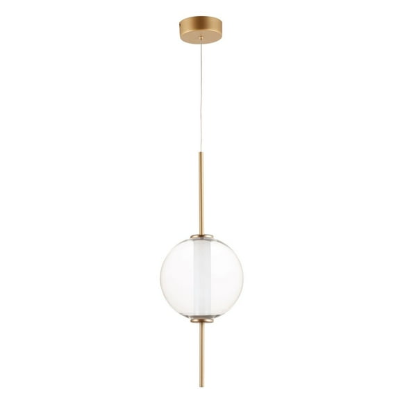 ET2 Lighting E11040-24GLD Axle - 22 Inch 11.2W 1 LED Pendant   Gold Finish with Clear Glass