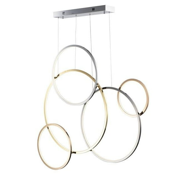 ET2 Lighting E20377-MPLT Union LED 5-Light Pendant, Multi-Plated
