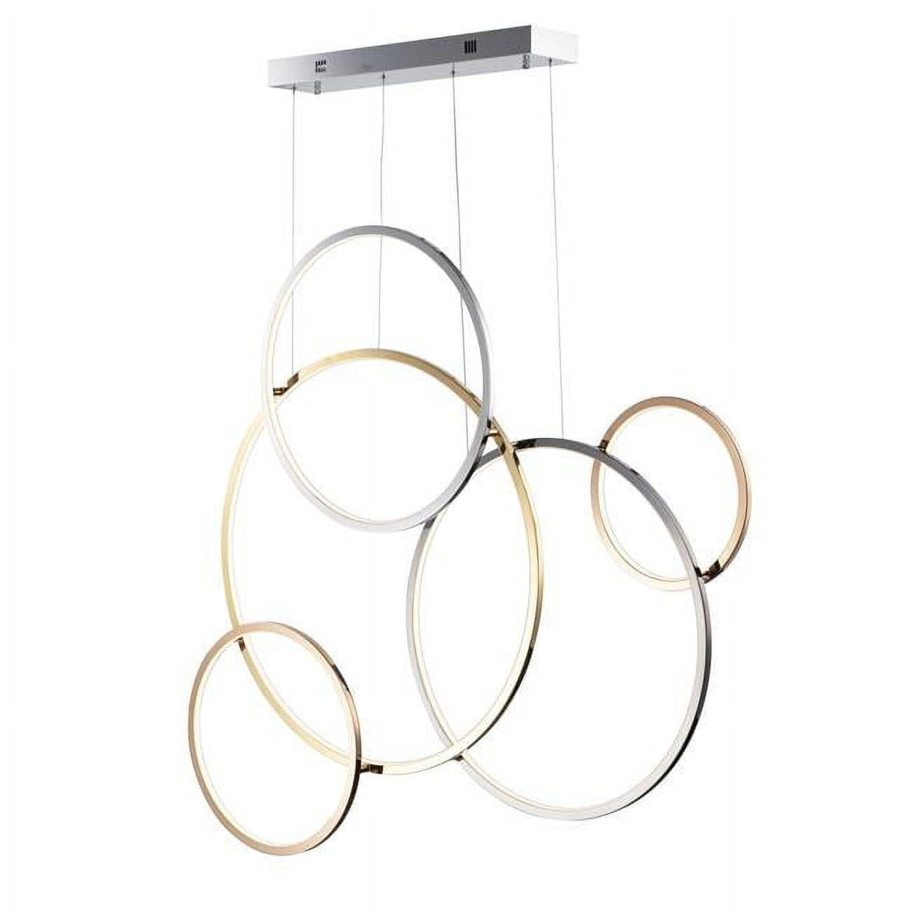 Elegance Union Multi-Plated Aluminum 5-Light LED Pendant
