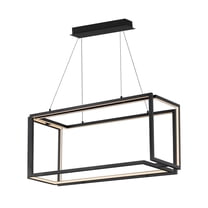 ET2 Lighting E21266-BK Penrose - 108W 1 LED Linear Pendant-38 Inches Tall and 16 Inches Wide Black