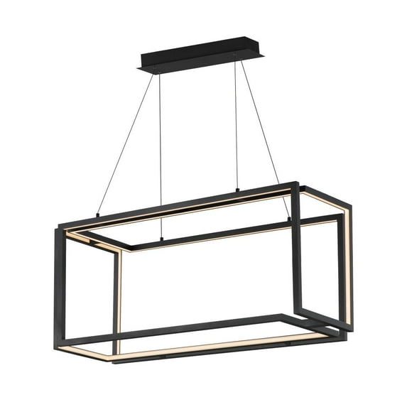ET2 Lighting E21266-BK Penrose - 108W 1 LED Linear Pendant-38 Inches Tall and 16 Inches Wide Black
