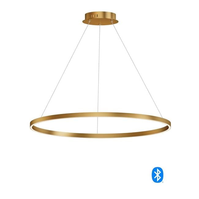 Groove 40" Gold Aluminum LED Pendant - Modern Elegance