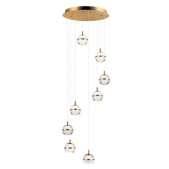 ET2 Lighting E24598-93NAB Swank LED 8-Light Pendant - Natural Aged Brass