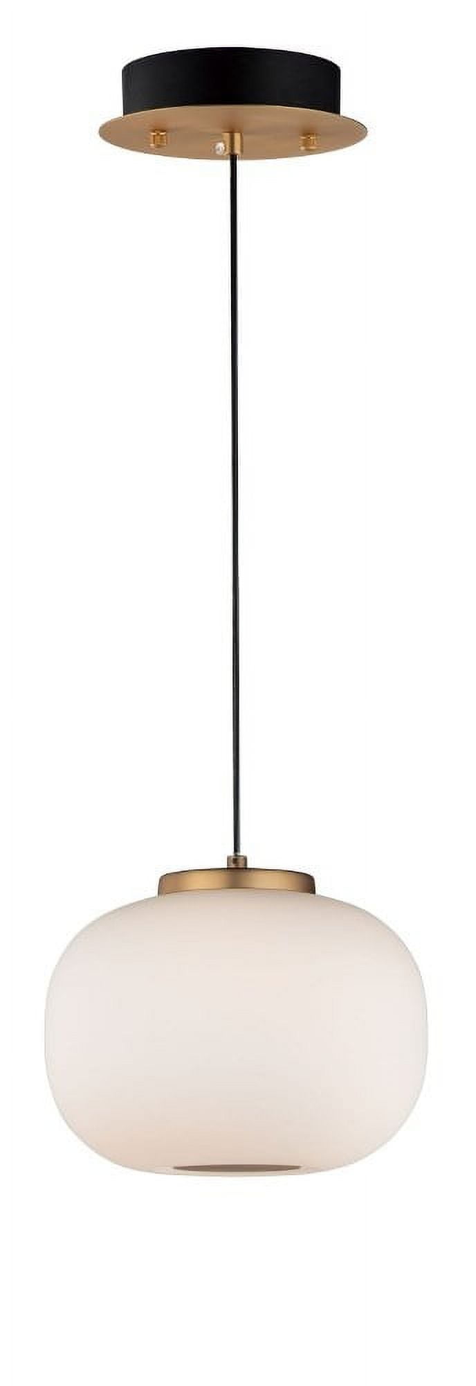 Soji 7.5" Black & Gold LED Glass Pendant Light